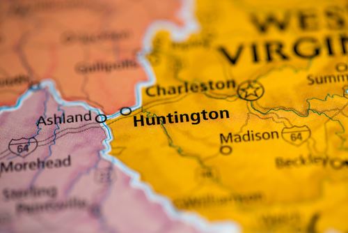 Huntington, WV on map